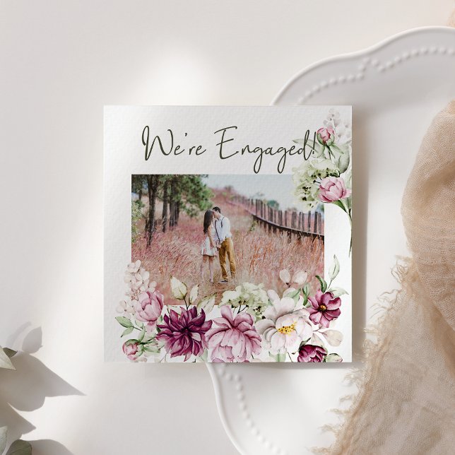 Peonies Pink Burgundy Floral Añadir compromiso de  (Subido por el creador)