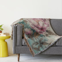 Peonies pintados - Una manta