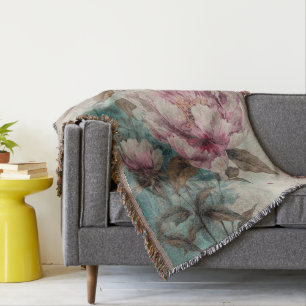 Peonies pintados - Una manta