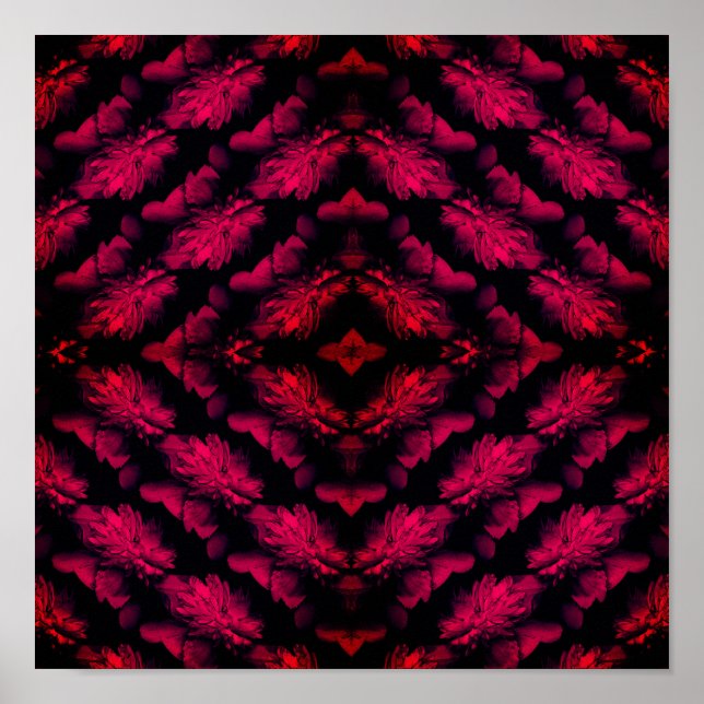 Peonies rojos resumen arte floral (Frente)