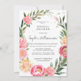 Peonies rosados | Invitación a la ducha de novia f