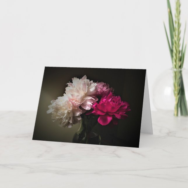 Peonies, tarjeta (Anverso)