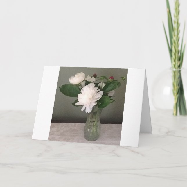 Peonies, tarjeta (Anverso)