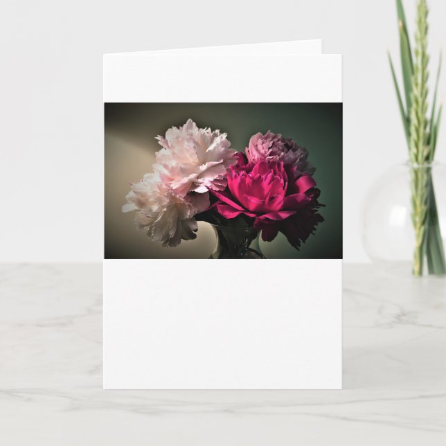 Peonies, tarjeta (Anverso)