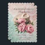 Peony Best Friend Birthday<br><div class="desc">Para tu mejor amiga,  envíala esta magnífica tarjeta de cumpleaños de una hermosa Peonia Rosa,  y las palabras que representa un Peony,  prosperidad,  positividad y felicidad. Todo ello sobre un bonito fondo de flores color turquesa y rosa claro. Un encantador mensaje completa esta tarjeta en el reverso.</div>