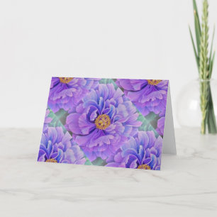 Peony de lavanda de la tarjeta de saludo