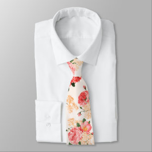 Peony del vintage y floral subió - corbata