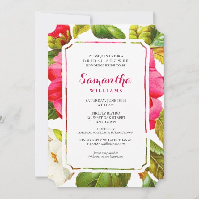 Peony Garden Floral | Invitación de Fiesta de duch (Anverso)