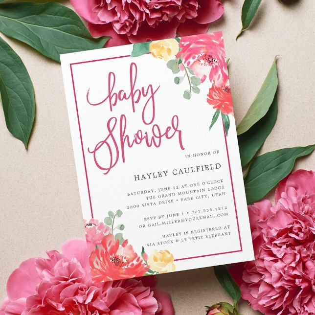 Peony Garden | Invitación de Baby Shower (Subido por el creador)