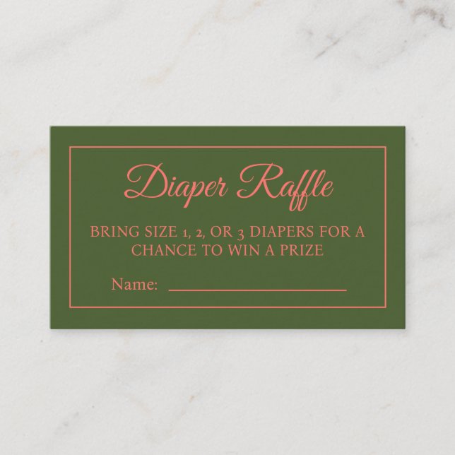 Peony in Bloom Diaper Raffle Ticket (Anverso)