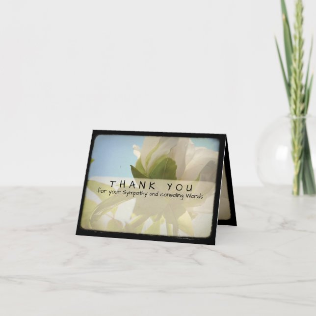 Peony Vintage Photo Sympathy Gracias Tarjeta 3 (Anverso)