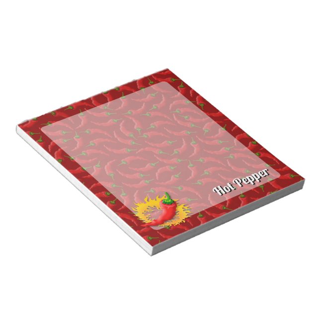 Pepper con Bloc de notas con llama (Lado Derecho)