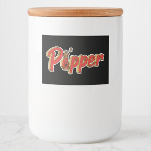 Pepper, Pegatina para el contenedor de comida, por