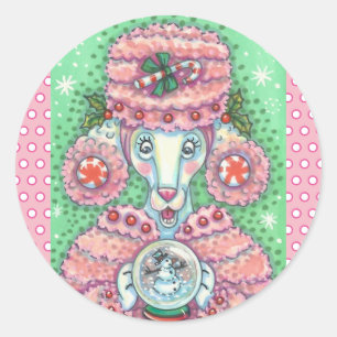 PEPPERMINT PINK POODLE, NAVIDADES PEGATINAS DE PER