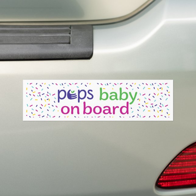 PEPS Baby a bordo - Calcomanía para parachoques (en coche)