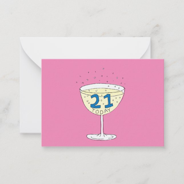 Pequeña 21.ª tarjeta de cumpleaños 21 Hoy (Anverso)