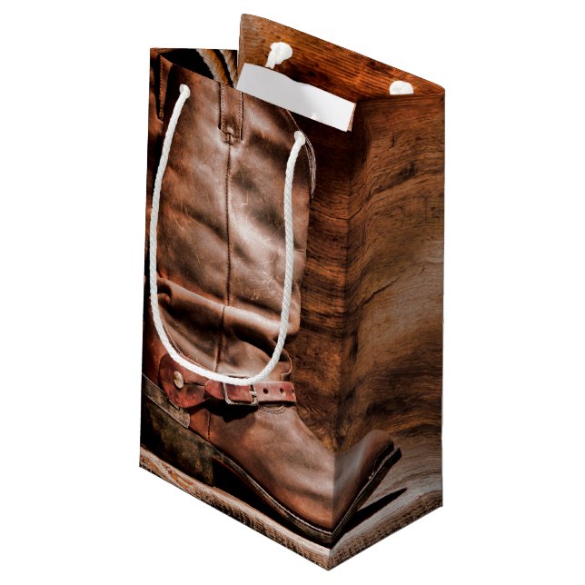 Pequeña 5lx3wx8.5h Bolsa de regalo pequeño Cowboy Boots Ba (Angulo reverso)