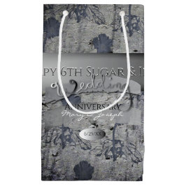 Pequeña 6.º Aniversario Boda Bolsa de Azúcar y Regalo de H