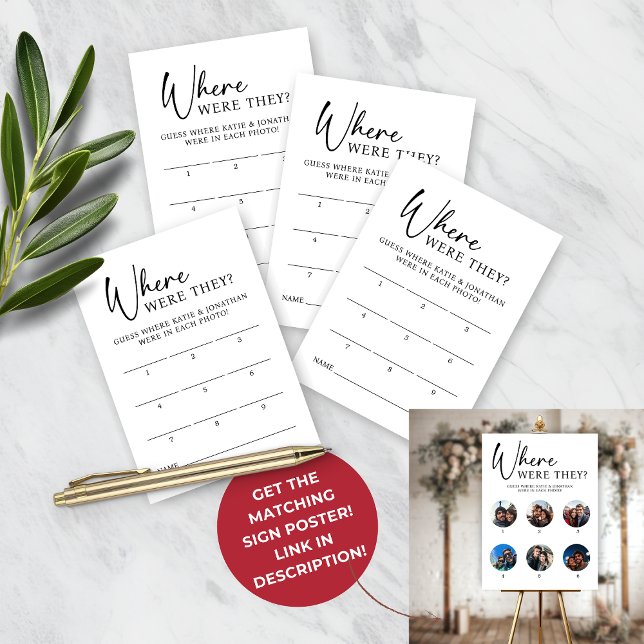 Pequeña 9 Foto Donde Estaban Los Juegos Tarjeta De Adiestr (9 Photo Where Were They Game Guess Card)
