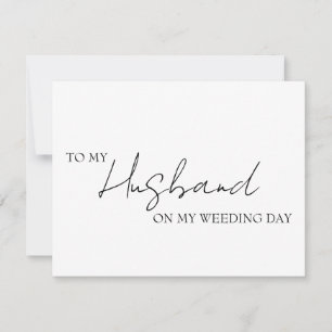 Pequeña A mi esposo en nuestra tarjeta del día de la boda,