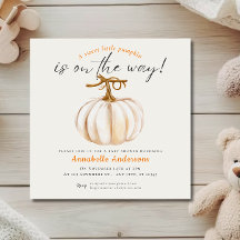 Pequeña acuarela de calabaza Invitación a la ducha