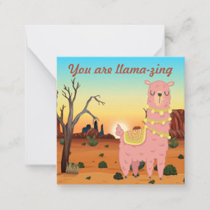 Pequeña Adorables Personalizado Llama Tarjeta de Amor