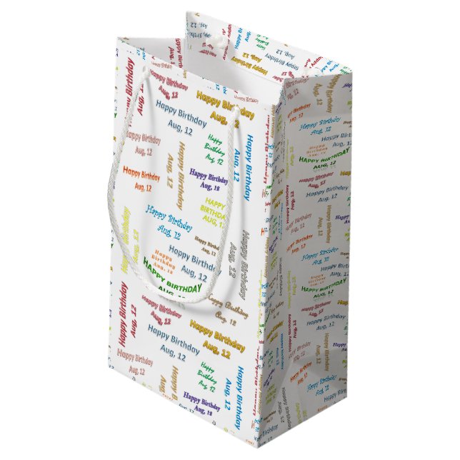 Pequeña Agosto, 12 Bolsa de Regalo de Cumpleaños (Angulo reverso)