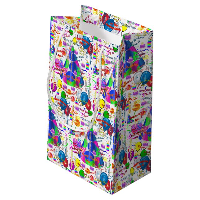 Pequeña Agosto, 12 Bolsa de Regalo de Cumpleaños (Angulo reverso)