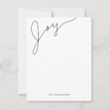 Alegría Tarjeta moderna de Navidad en blanco y neg