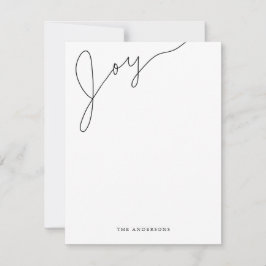 Pequeña Alegría Tarjeta moderna de Navidad en blanco y neg