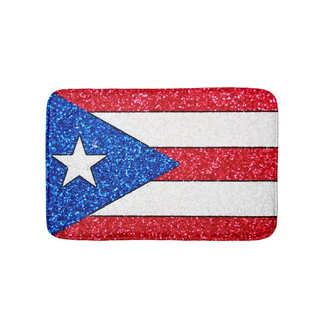 Pequeña alfombra de baño con bandera de Puerto Ric (Anverso)