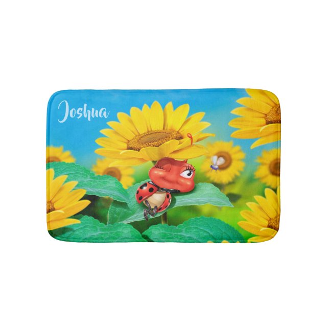 Pequeña alfombra de baño Sunflowers Ladybug (Anverso)