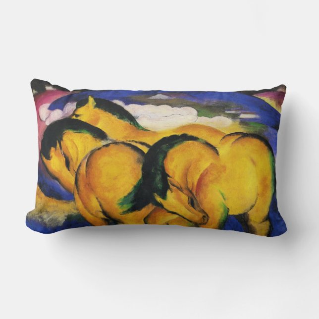 Pequeña almohada amarilla de los caballos de Franz (Anverso)
