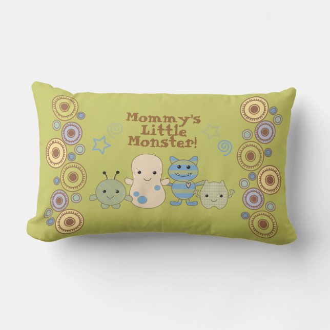 Pequeña almohada de los monstruos para el cuarto (Anverso)