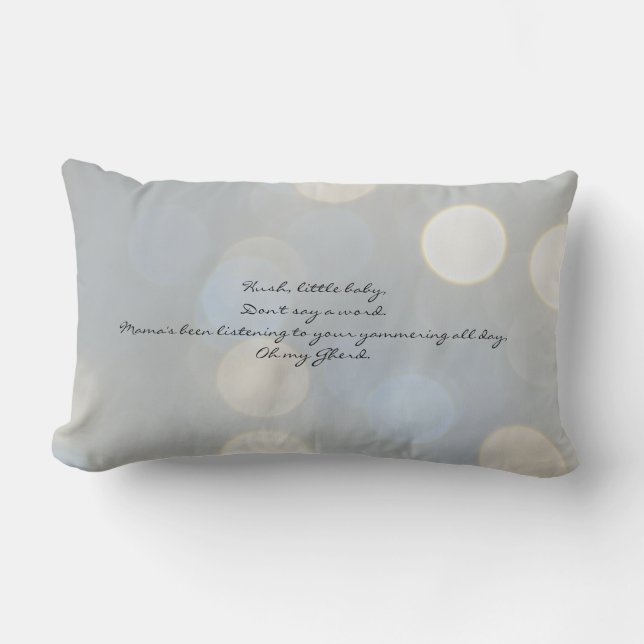 Pequeña almohada del bebé del silencio (Anverso)