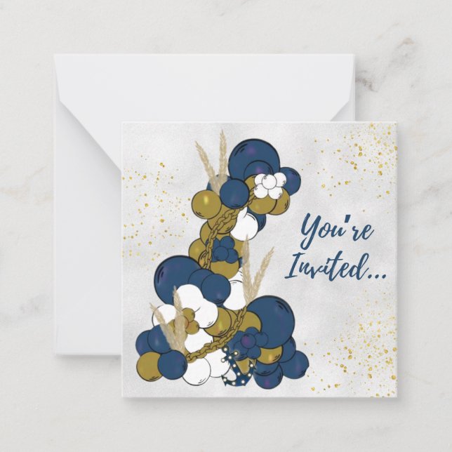 Pequeña Ancla para guirnalda de globos azules - Tarjeta pl (Anverso)