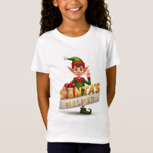 Pequeña ayudante de Santa Navidad camiseta para ni
