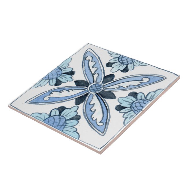 Pequeña baldosa cerámica de inspiración siciliana  (Lado)