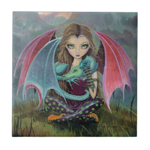 Pequeña baldosa de arte de fantasía de hada gótica
