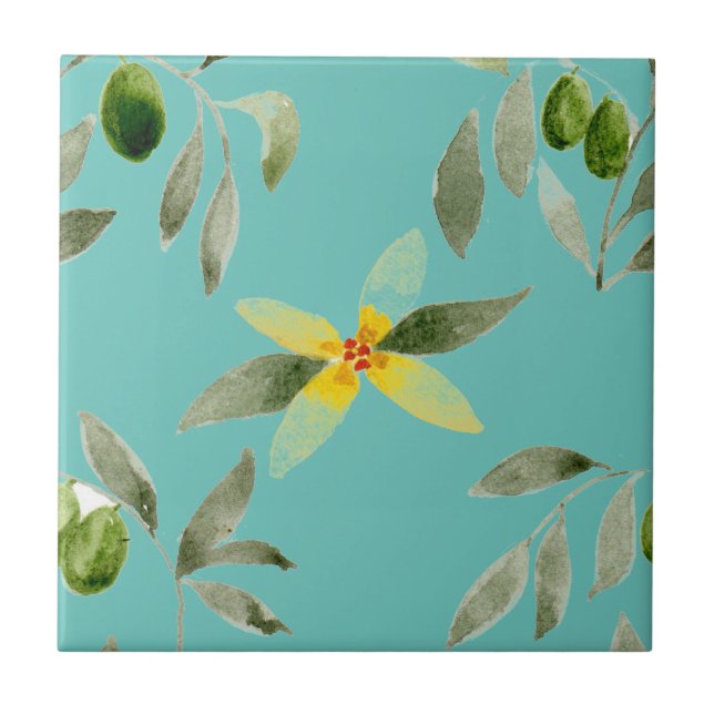 Pequeña baldosa de cerámica de inspiración sicilia (Frente)