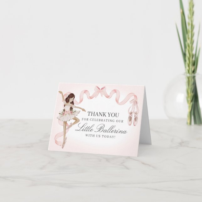 Pequeña Ballerina Gracias Tarjeta Cumpleaños o Beb (Anverso)