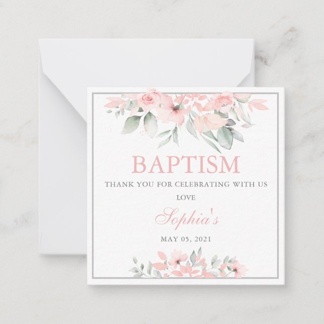 Pequeña Baptismo Tarjeta de agradecimiento (Anverso)