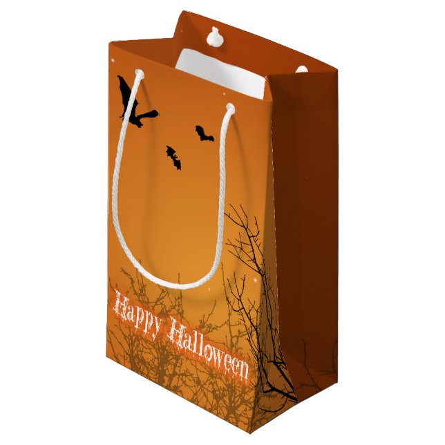 Pequeña Bats & Trees de Halloween - Bolsa de regalo pequeñ (Angulo Anverso)
