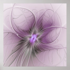 Pequeña belleza arte floral fractal moderno gris m