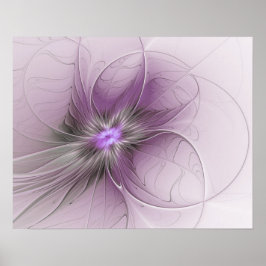 Pequeña belleza arte floral fractal moderno gris m