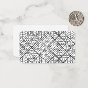 Pequeña BLANCO ARGYLE TEJIDO 3.5x2 Tarjeta Plana / Horizon