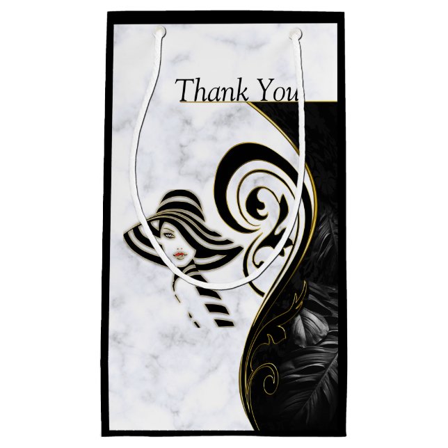 Pequeña Blanco moderno - Bolsa de regalo de abstracto de m (Anverso)