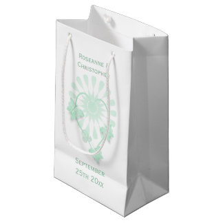 Pequeña Boda Bolsa de Regalo Pequeño Mariposas de menta