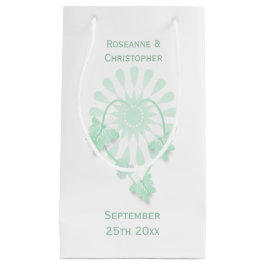 Pequeña Boda Bolsa de Regalo Pequeño Mariposas de menta