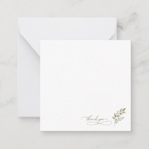 Pequeña Boda Contemporánea Verde Claro Tarjeta de Agradeci
